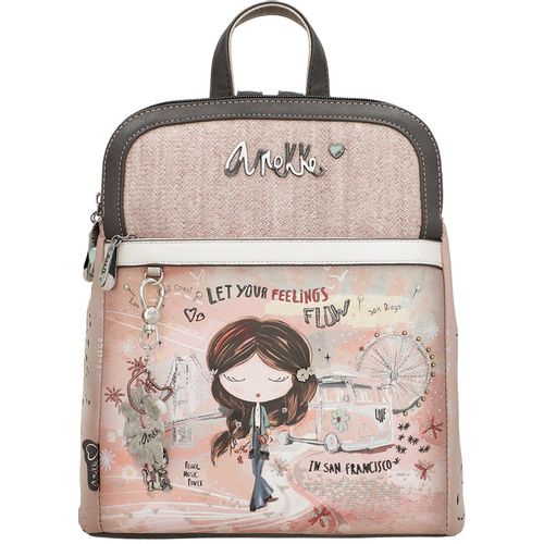 Ruksak fashion Anekke SS24 Peace&Love pink 28x31x11cm 38825-073 P12 slika 1