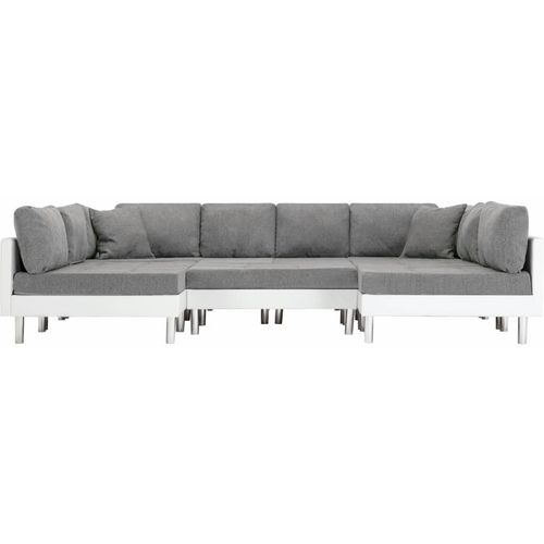 Modularna sofa od umjetne kože bijela slika 13