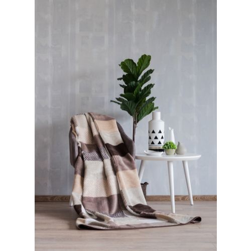 Ćebe ECO BLANKET 150x200 - 18108-A Squares Cream slika 1