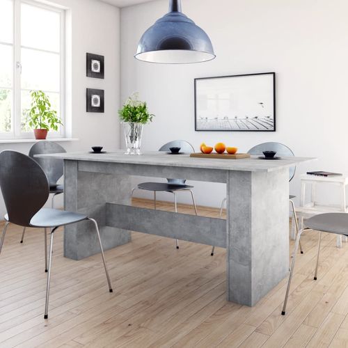 Blagovaonski stol siva boja betona 180 x 90 x 76 cm od iverice slika 28