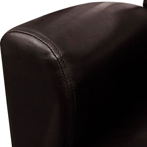 Fotelja od umjetne kože tamnosmeđa slika 31