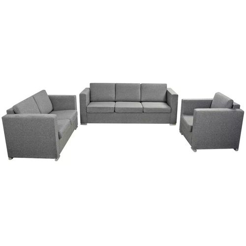 Trodijelni set sofa od tkanine svijetlosivi slika 12