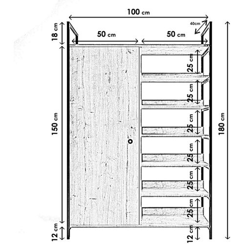 Rüzgar Trend Gardırop L613 Oak Wardrobe slika 6