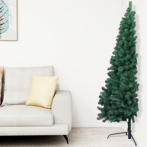 Umjetna polovica božićnog drvca sa stalkom zelena 210 cm PVC slika 14