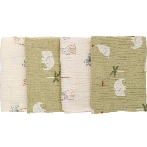 BUBABA BY FREEON tetra krpice muslin 4/1 40x40cm green/beige 84508 slika 1