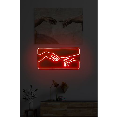 Wallity Ukrasna plastična LED rasvjeta, Creation of Adam - Red slika 10