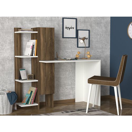 Woody Fashion Radni stol, Bijela boja Orah, Gina - White, Walnut slika 2