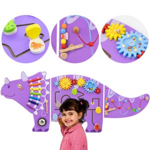 Viga drvena senzorno-manipulativna ploča edu triceratops