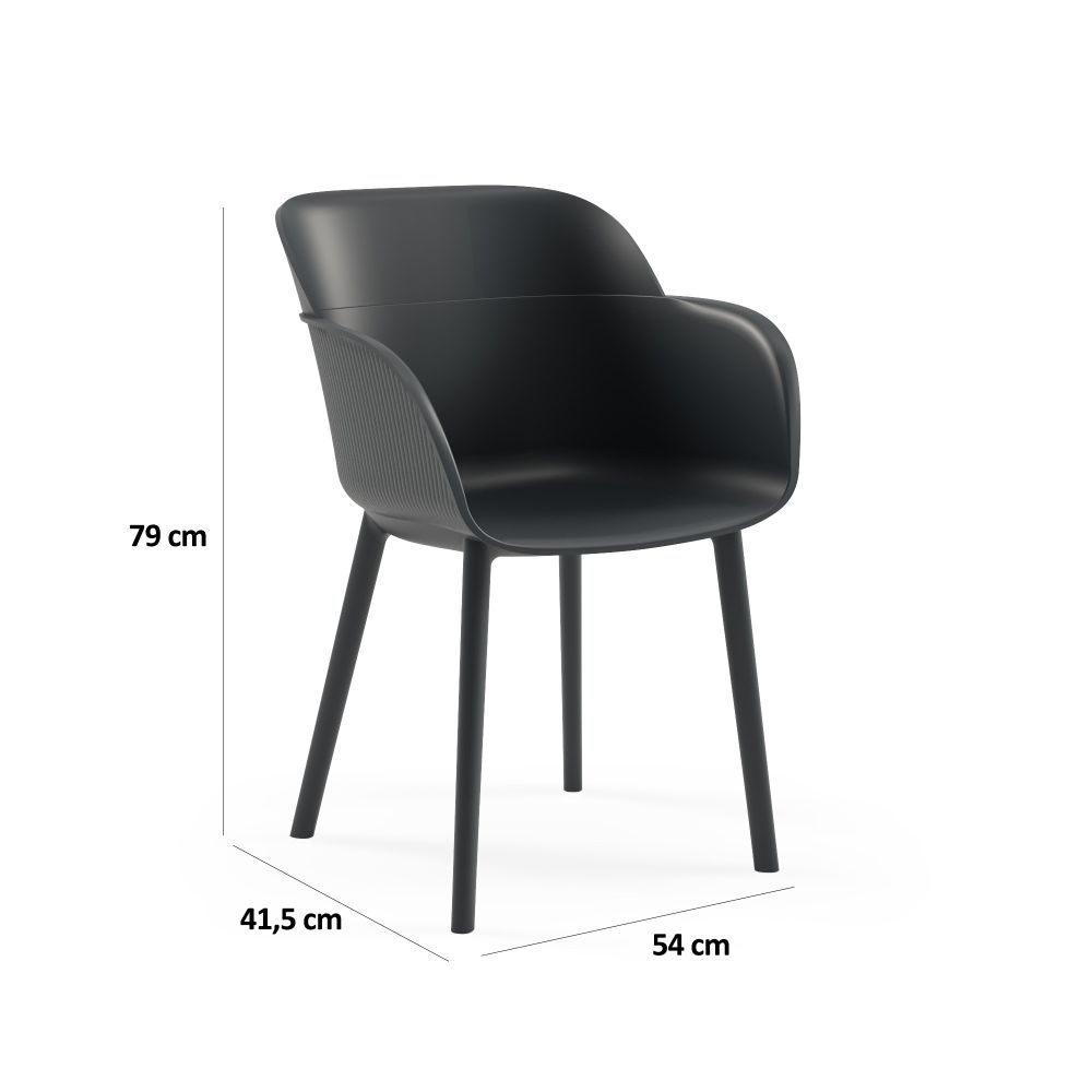 Shell-P - Set stolica u antracit boji (2 komada) slika 5