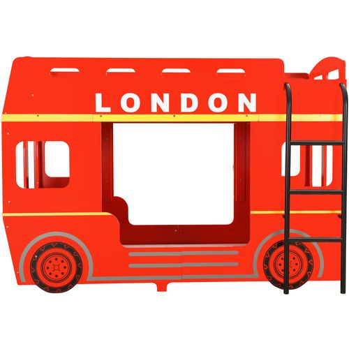 Krevet na kat londonski autobus crveni MDF 90 x 200 cm slika 4