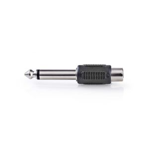 Adapter NEDIS, 6.35mm TS (M) na RCA (Ž), crni, blister