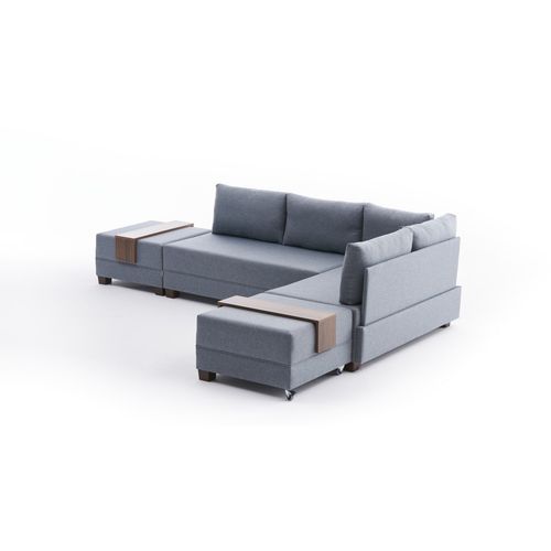 Atelier Del Sofa Kutna garnitura na razvlačenje, Plava, Fly Right - Blue slika 6