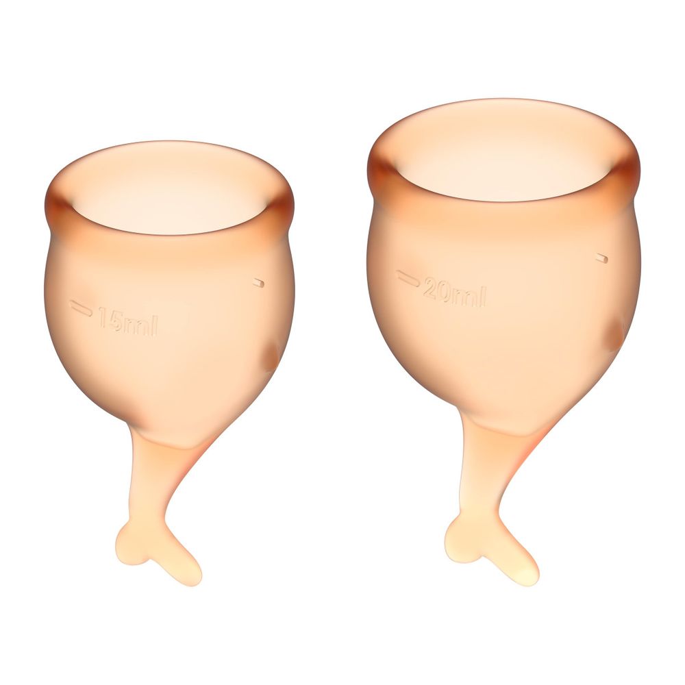 Komplet od 2 menstrualne čašice Satisfyer Feel Secure, narančasti slika 1