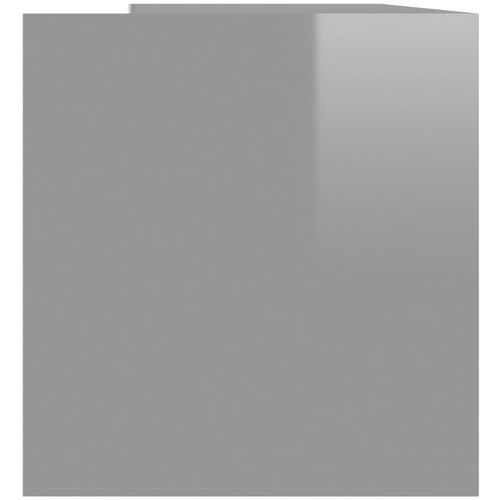 Kutija za pohranu vinilnih ploča sjana siva 71x34x36 cm drvena slika 33