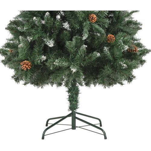 Umjetno božićno drvce sa šiškama i bijelim sjajem 180 cm slika 25