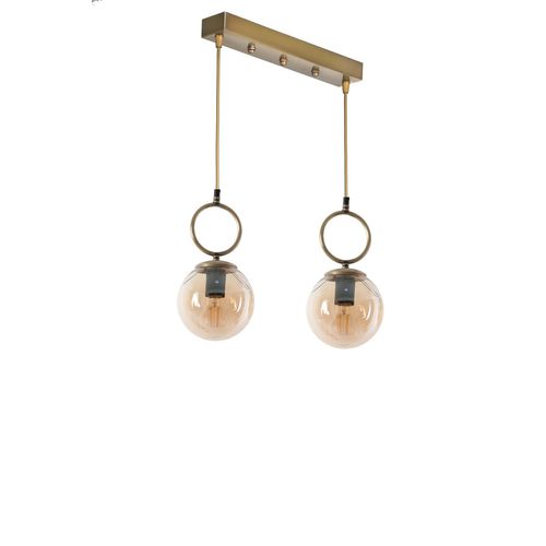 Morino 2 Li Sıralı Bal Camlı Eskitme Sarkıt Copper Chandelier slika 1