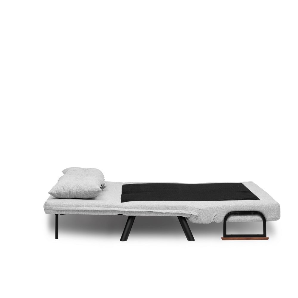 Sando 2-Sjedišni Sofa-Krevet - Teddy Tkanina - Siva slika 15