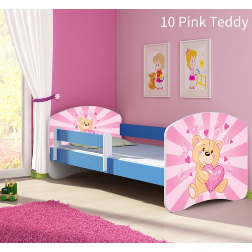 Dječji krevet ACMA s motivom, bočna plava 140x70 cm 10-pink-teddy-bear slika 1