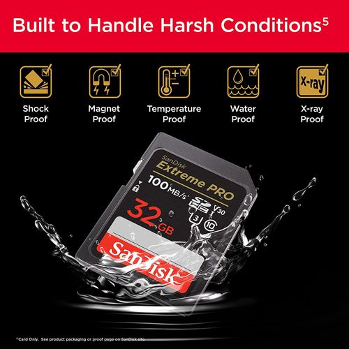 SanDisk Extreme 32GB SDHC memorijska kartica + 1 godina RescuePRO Deluxe, do 100MB/s čitanje i 60MB/s pisanje, UHS-I, Class 10, U3, V30 slika 4