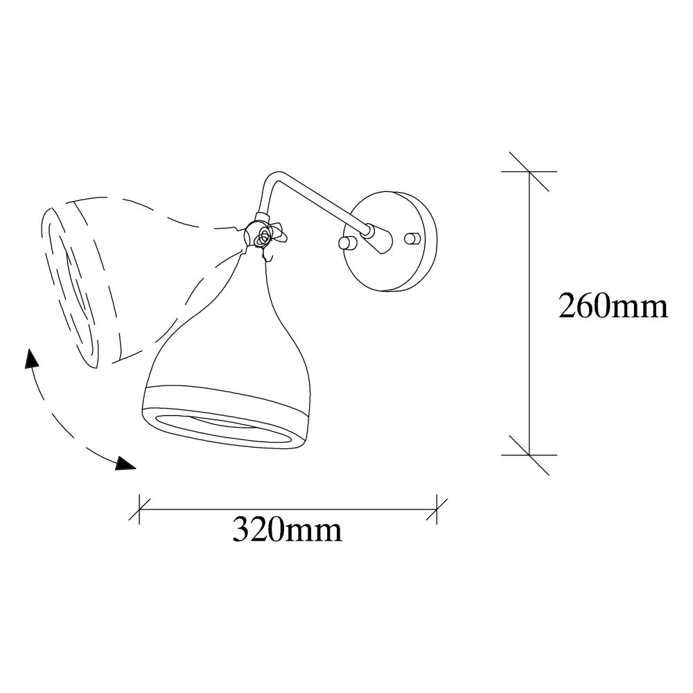 Yıldo - 7031 Crna Kovana Zidna Lampa slika 5