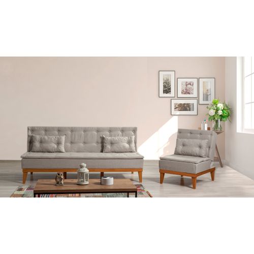 Fuoco-TKM05-1005 Krem Sofa na Razvlačenje slika 1