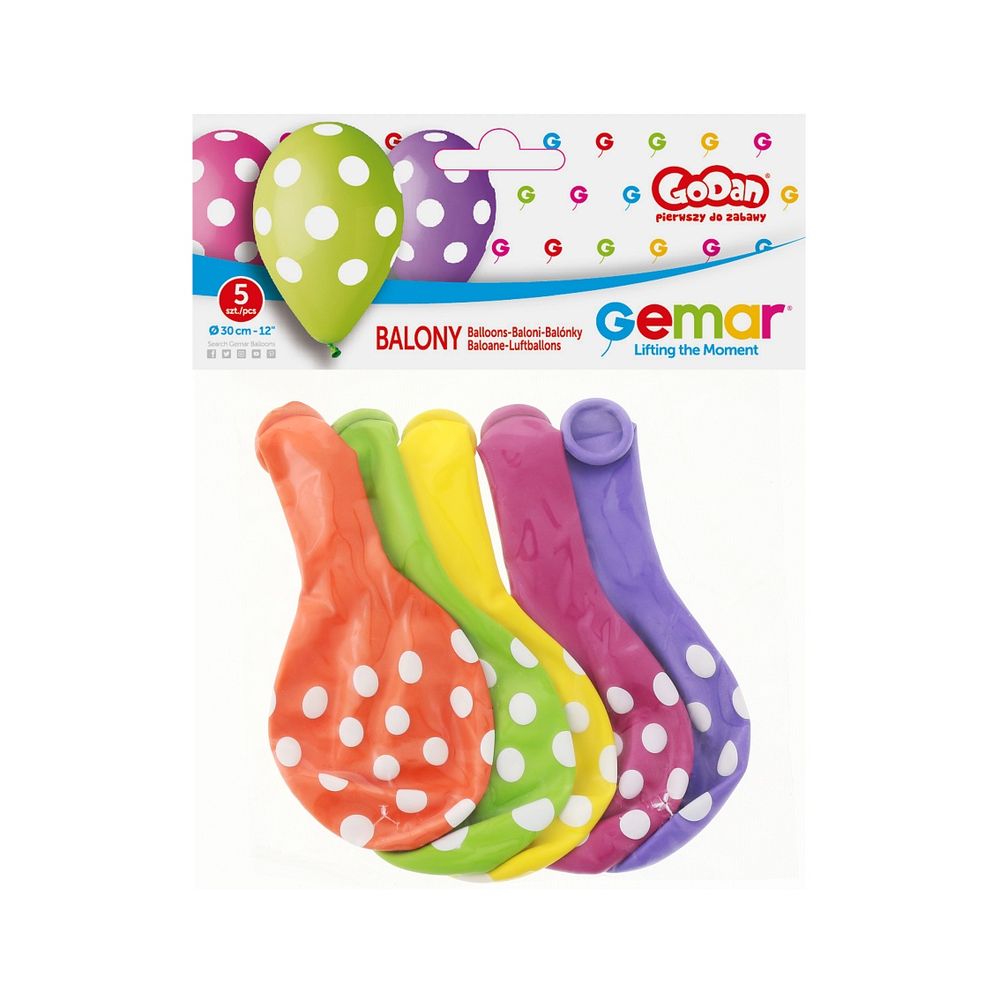 GoDan GS110-P157 Balon sa tufnama Mix boja 30cm, 5kom slika 2