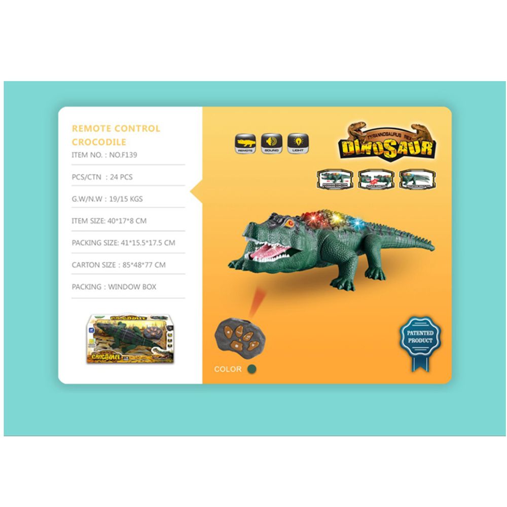 139 Dinosaur Krokodil na daljinsko upravljanje 40x17x8cm slika 1