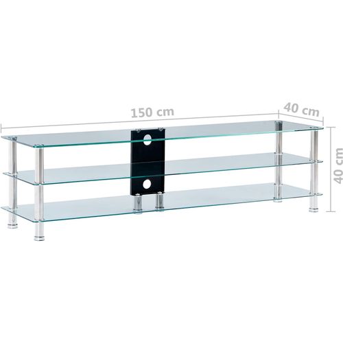 TV stalak od kaljenog stakla prozirni 150 x 40 x 40 cm slika 11