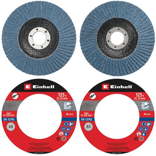 Einhell Pribor za brusilice 2-delni set lamelnih brusnih ploča Ø125mm (1xG40, 1xG80) slika 3