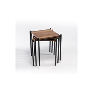 Kare Zigon Set Oak - Crni Nesting Sto (3 Komada)