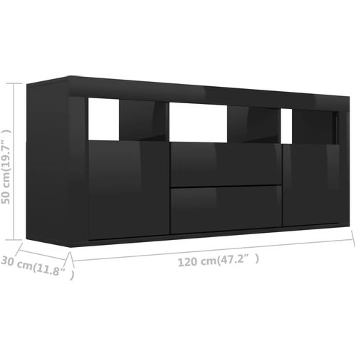 TV ormarić visoki sjaj crni 120 x 30 x 50 cm od iverice slika 71