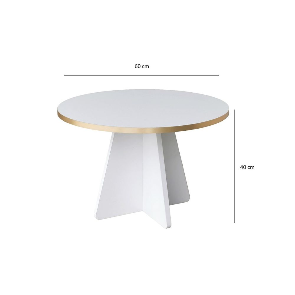 Stolić za kafu 'Mushroom - Gold, White v2' u zlatno-bijeloj boji slika 6