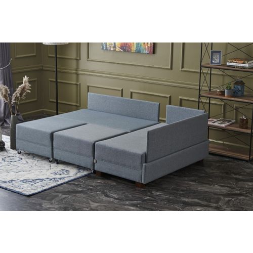 Atelier Del Sofa Kutna garnitura na razvlačenje, Plava, Fly Right - Blue slika 4