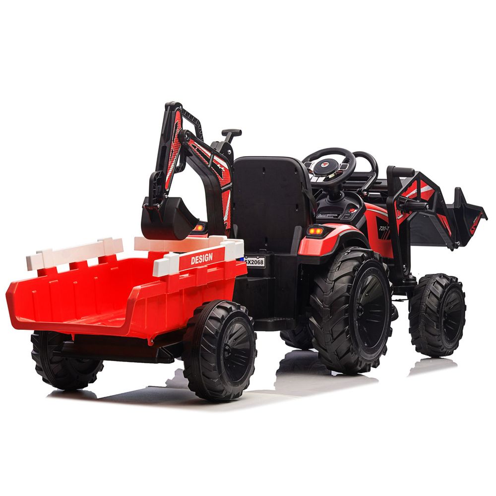 Bager na baterije s prikolicom SX2068 crveni slika 6