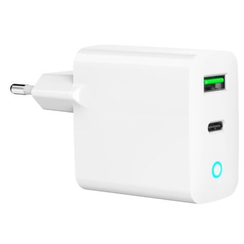 TA-UC-PDQC20L-W-01 Gembird punjac 20W, 2-port (USB-A+USB-C) LED, white slika 3