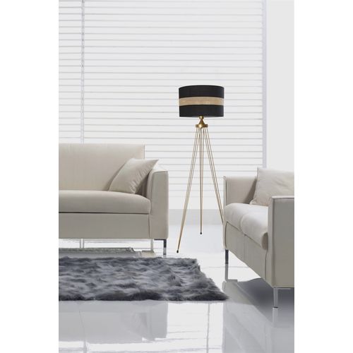 Star Eskitme Lambader Silindir 02 Rattan Abajurlu Copper Floor Lamp slika 1