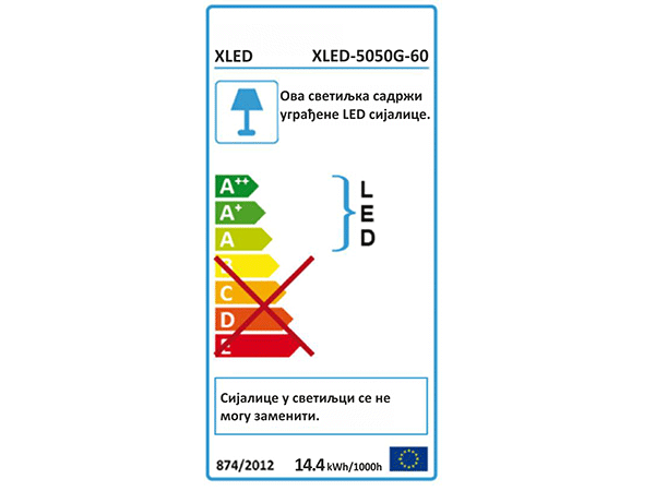 XLED 5050G-60 LED traka IP20,60 Led/m,bez zaštite/14,4W/m,kotur,5m,Zelena slika 2