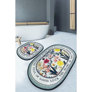 Wholove Multicolor Bathmat Set (2 Pieces)