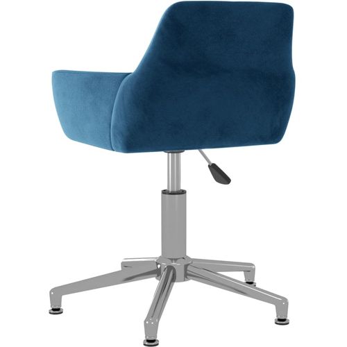 Okretna uredska stolica plava baršunasta slika 17