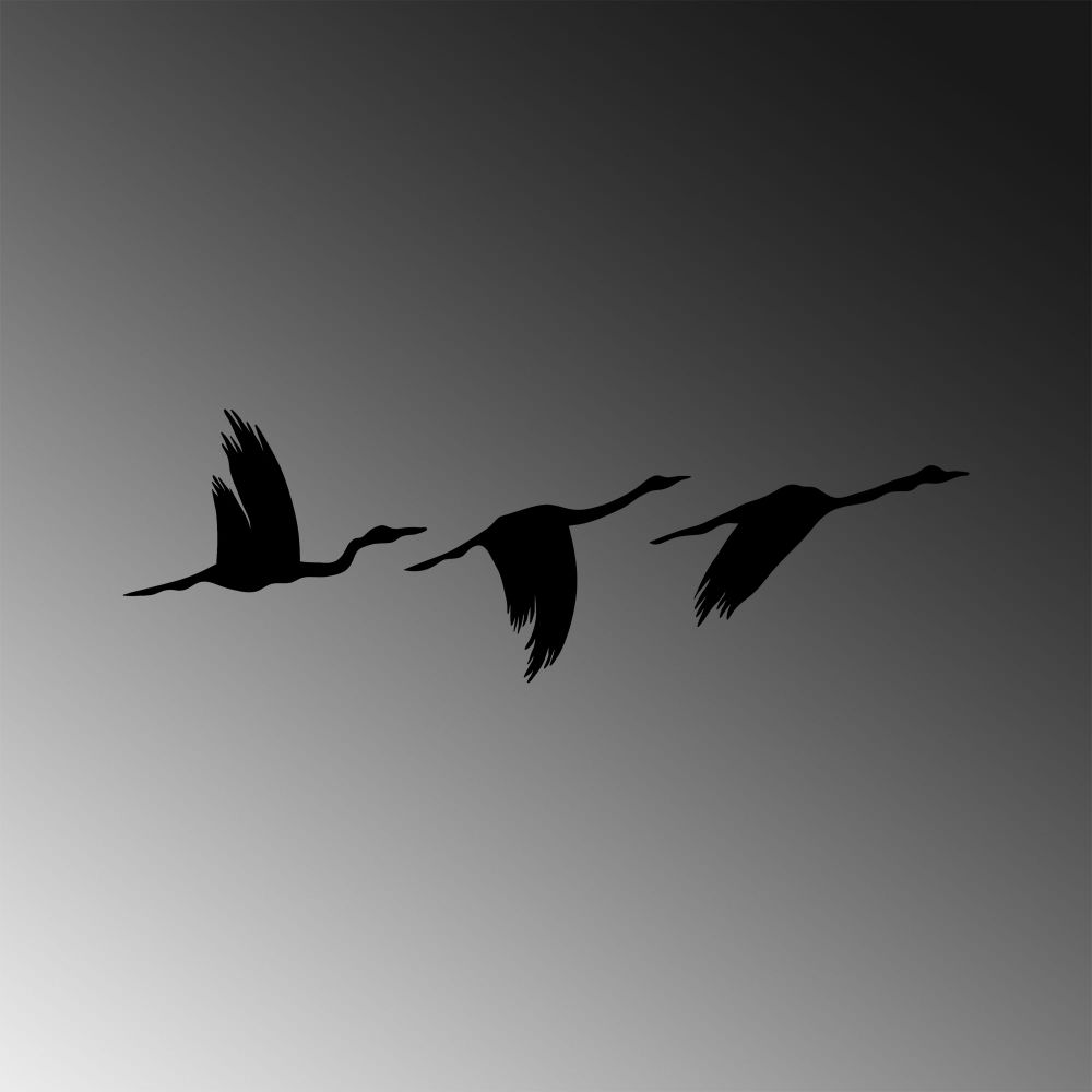 Dekorativni Metalni Zidni Ukras - Migrant Birds 291 u Crnoj Boji - izložbeni artikl (oštećenja ambalaža) slika 5