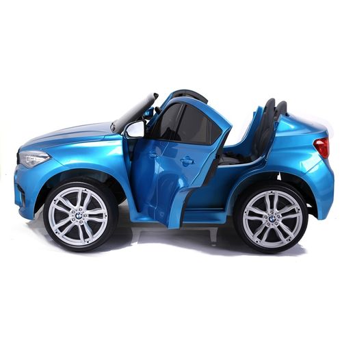 Licencirani BMW X6 M plavi lakirani - dvosjed - auto na akumulator slika 7