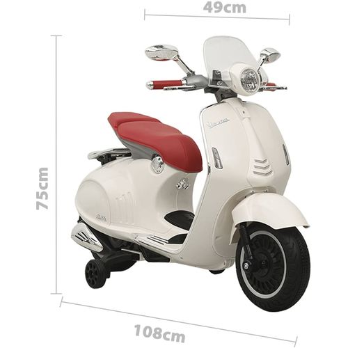 Električni motocikl igračka Vespa GTS300 bijeli slika 9