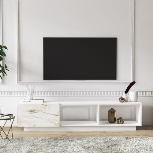 TV Komoda Hanah Home Lepando - Mermerno Bela slika 1