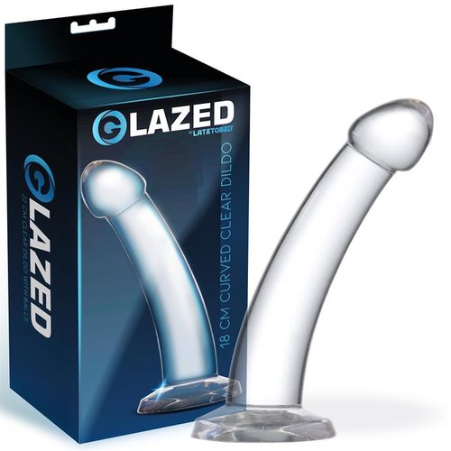 Glazed zakrivljeni prozirni dildo 16cm ili 18cm slika 5