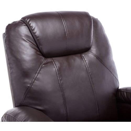 Električna ljuljajuća fotelja za masažu od umjetne kože smeđa slika 18