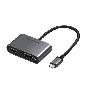 Ugreen USB-C na HDMI i VGA + PD adapter, sivi - u kutiji