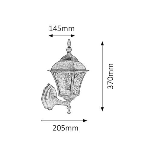 Rabalux Toscana spoljna zidna lampa E27 60W staro srebro IP43 Spoljna rasveta slika 2