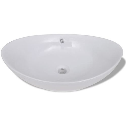 Luksuzni keramički bijeli ovalni umivaonik sa preljevom, 59 x 38,5 cm slika 20
