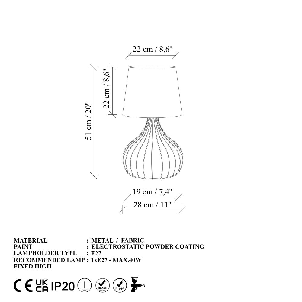 Telıs - 5401 GoldBlack Stolna Lampa slika 7