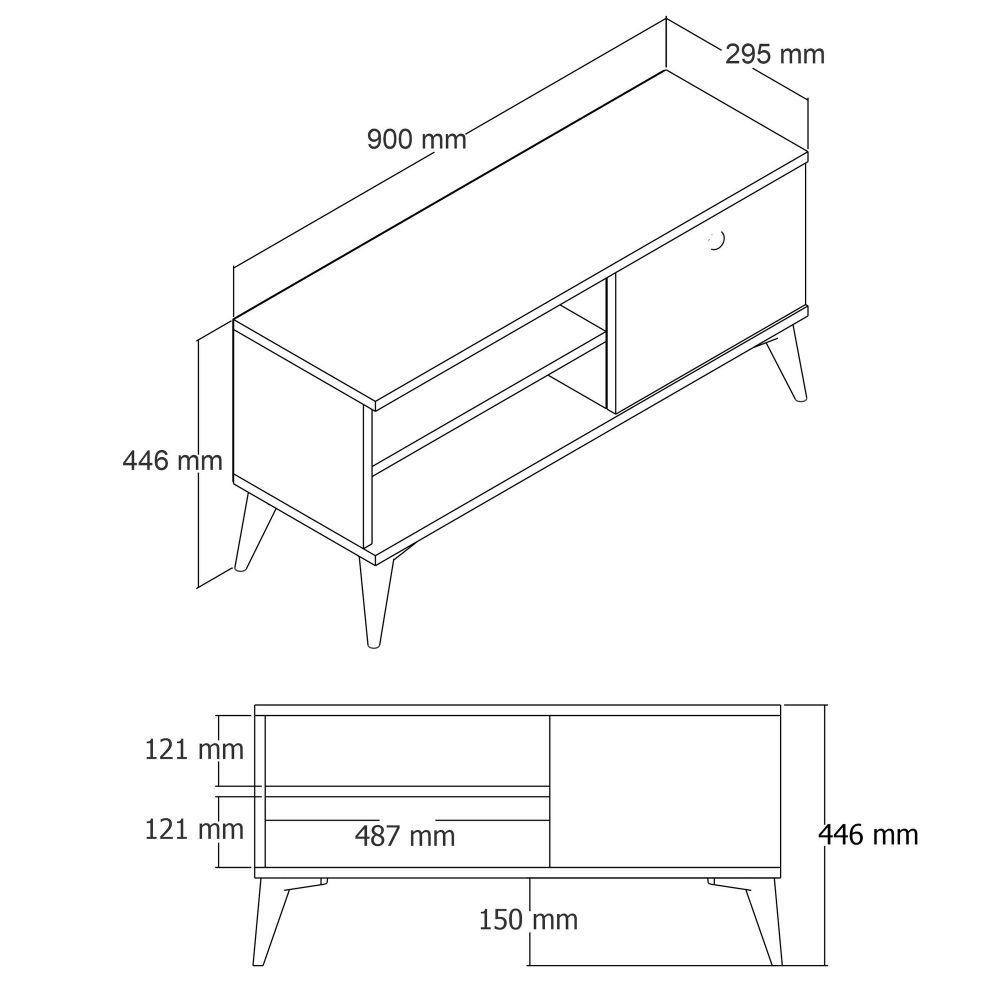 Retro 1552 Oak TV Stand slika 5